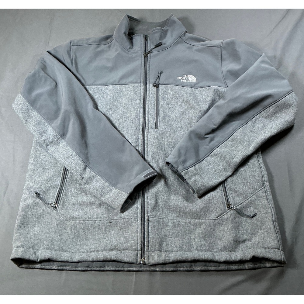 The North Face Mens Apex Bionic Softshell Jacket Grey Heather Full Zip Large